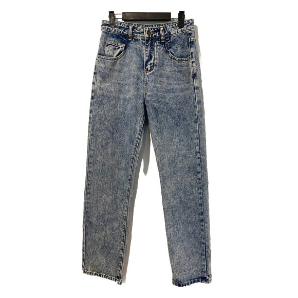 Zaful Mom Jeans Womens 4 Acid Wash Straight Leg 90s Denim High Rise Y2K - Picture 1 of 7